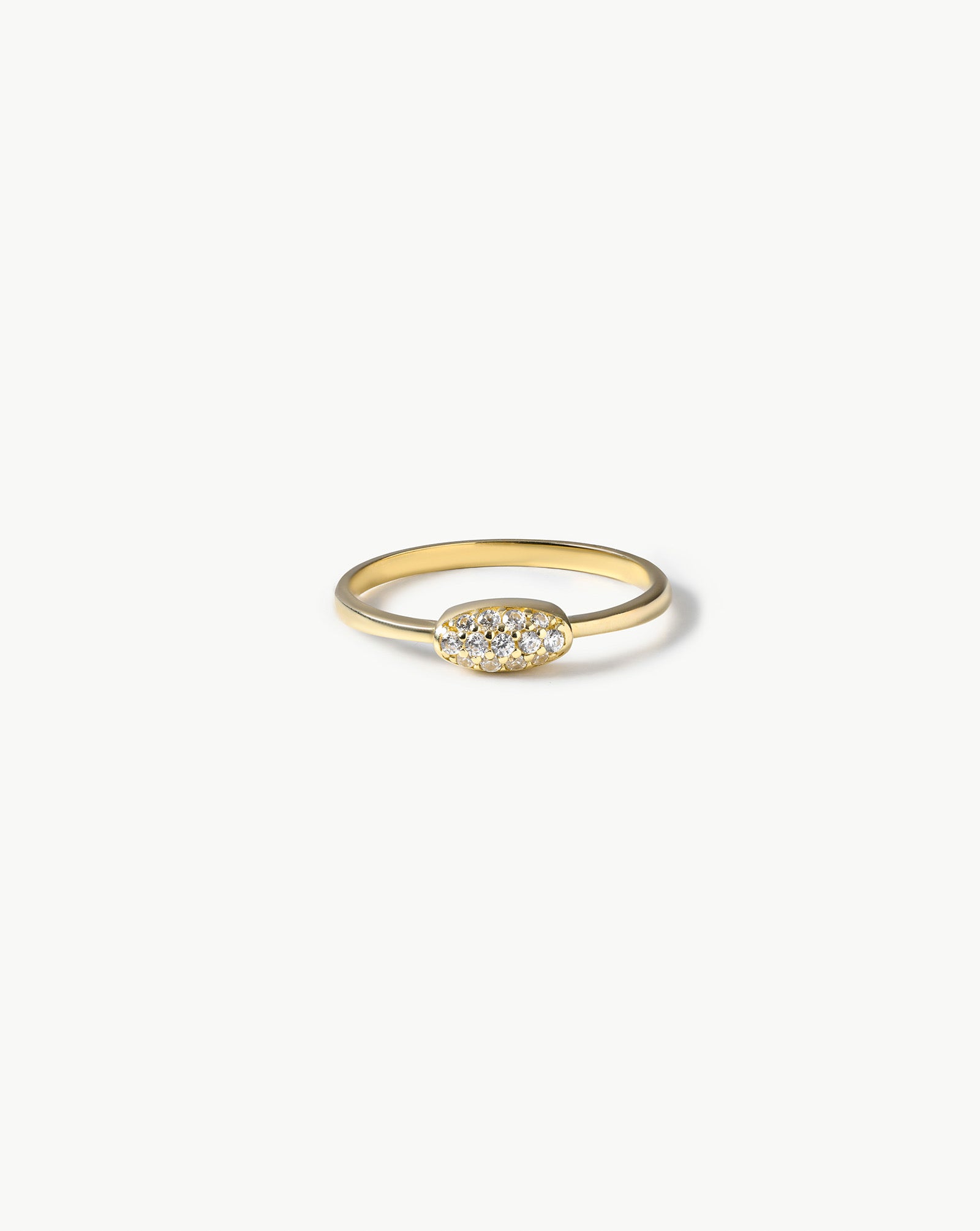Thin Oval Ring with Sprinkled Stones