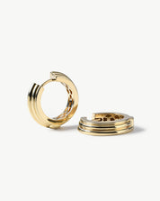 Üçlü Kabartılı Tok Halka Küpe