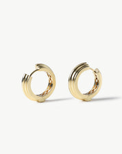 Üçlü Kabartılı Tok Halka Küpe