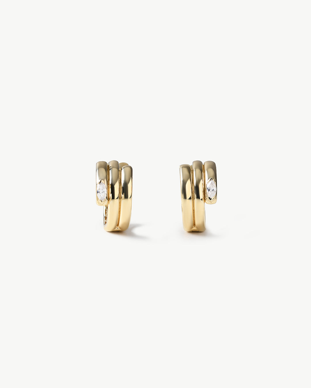 Marquise Stone Spiral Tok Hoop Earrings
