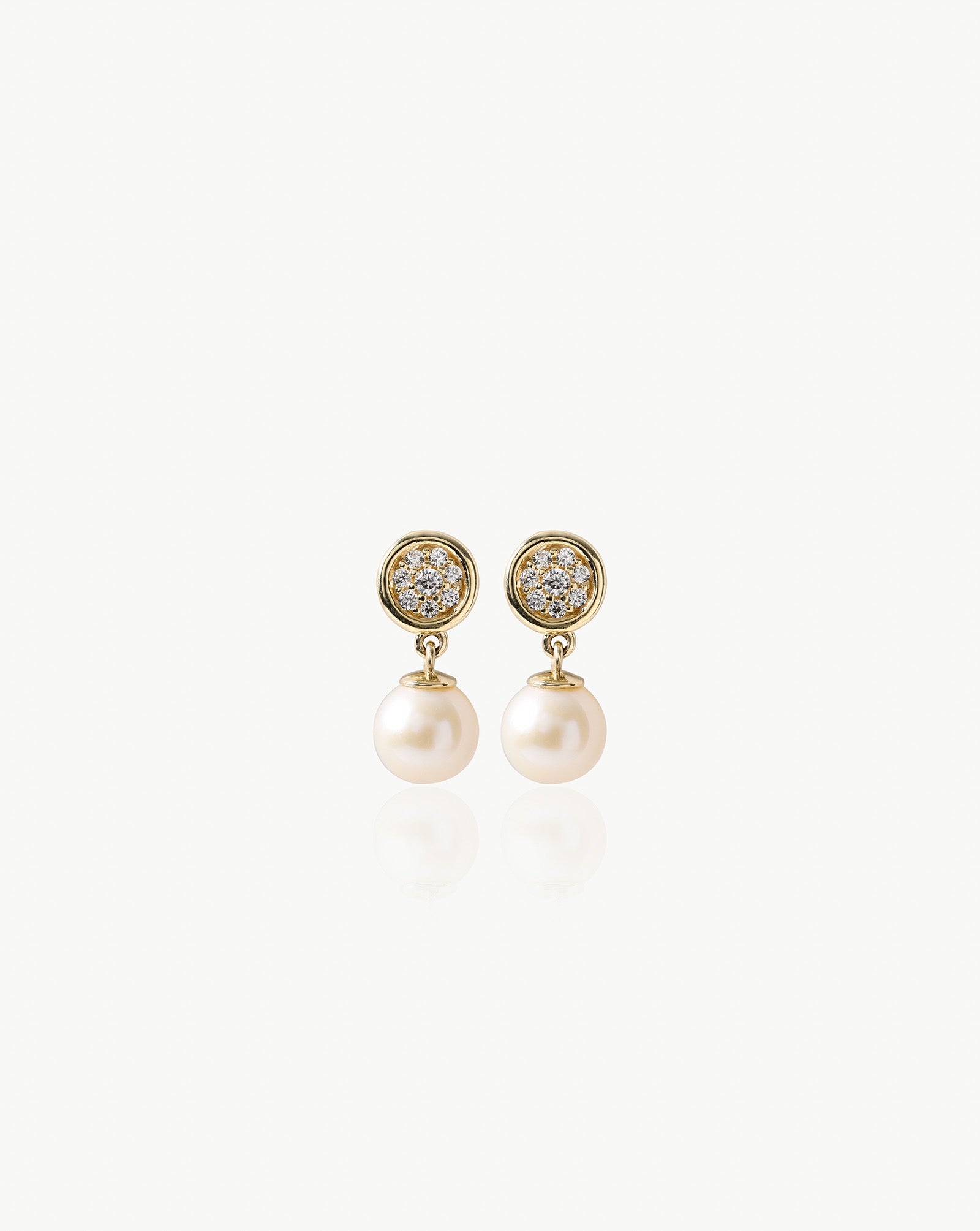 Pearl Dangle Earrings with Sprinkled Stones
