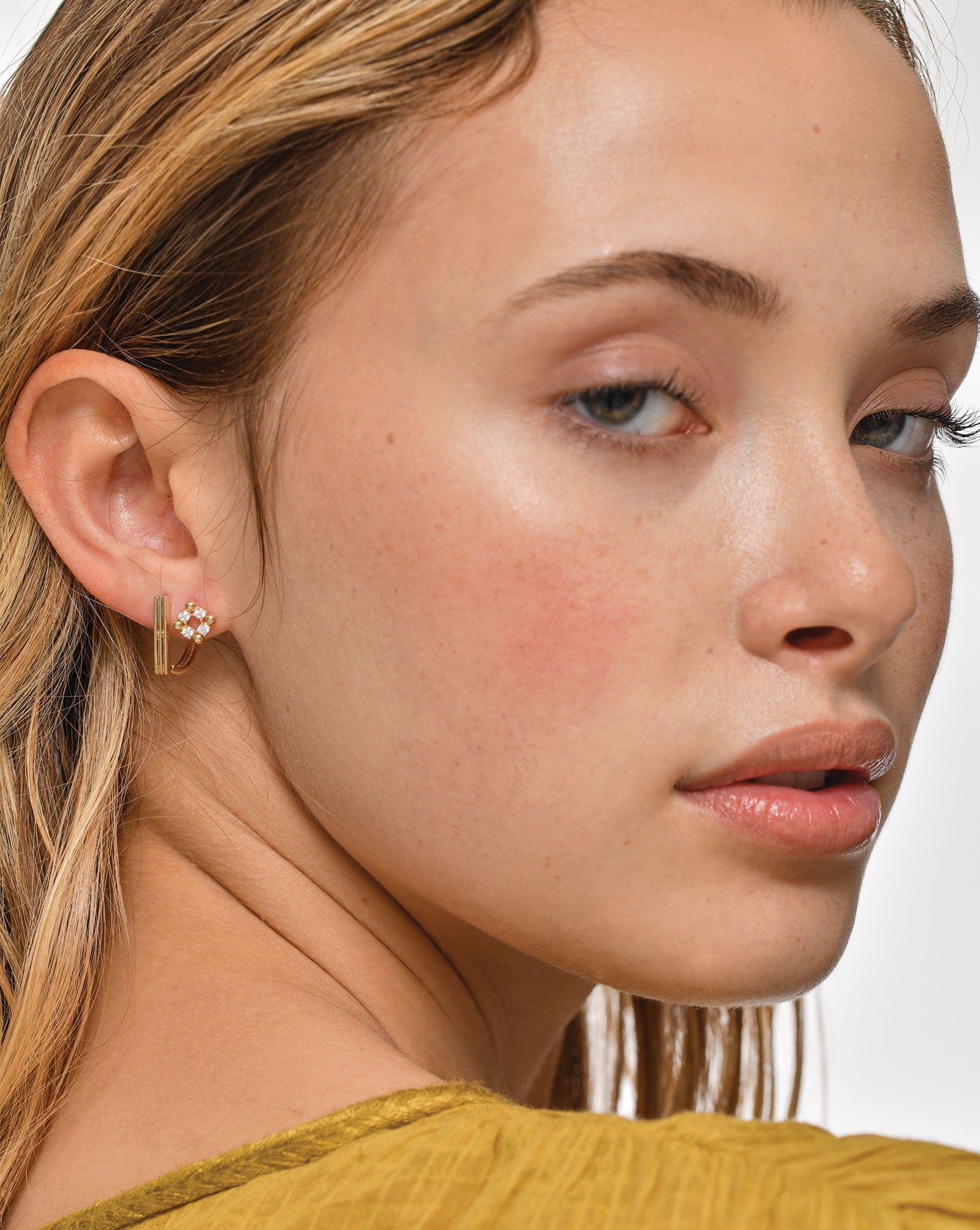 Zirconia Beaded Cluster Studs