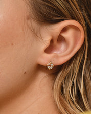 Zirconia Beaded Cluster Studs