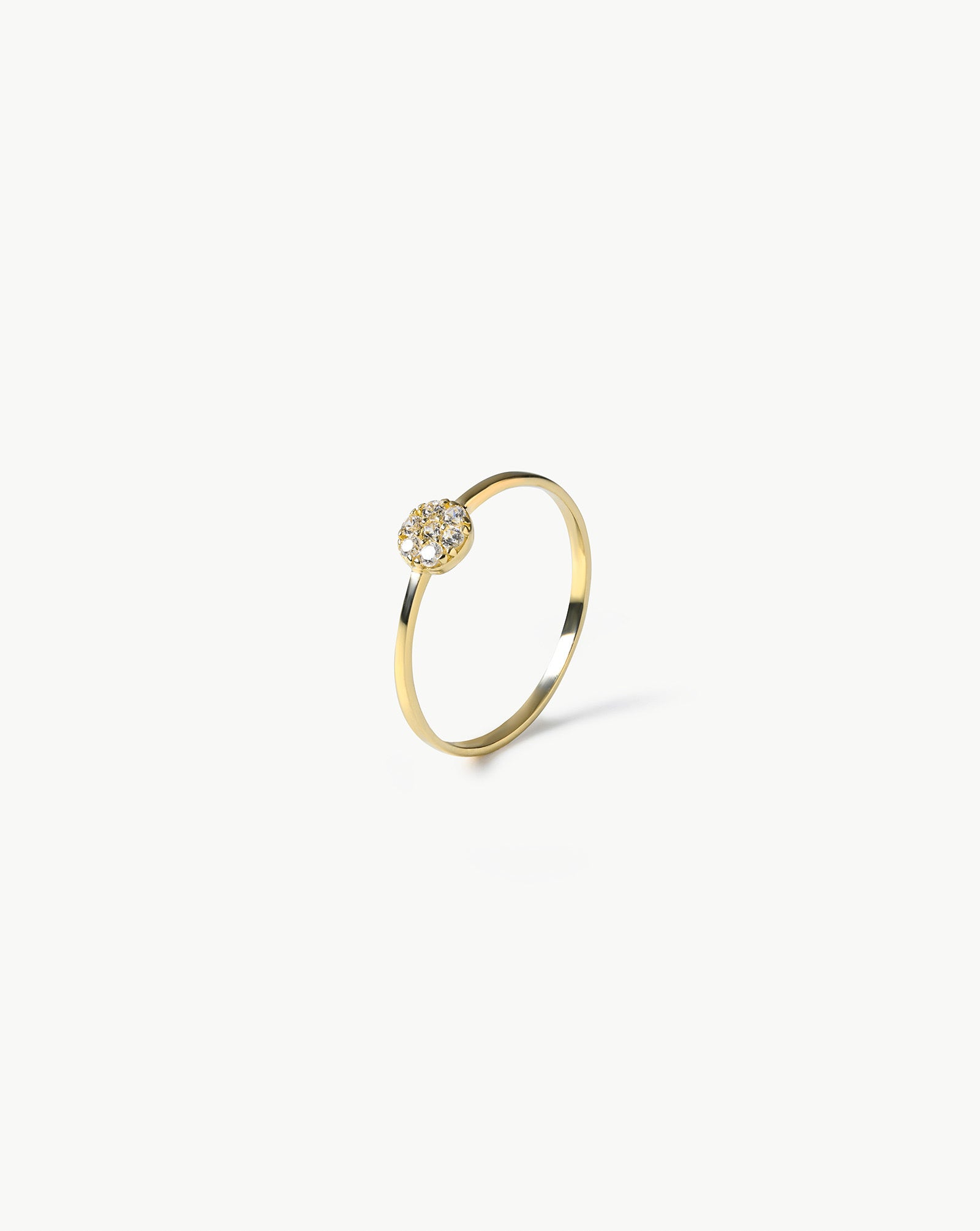 Round Thin Ring with Set Stones