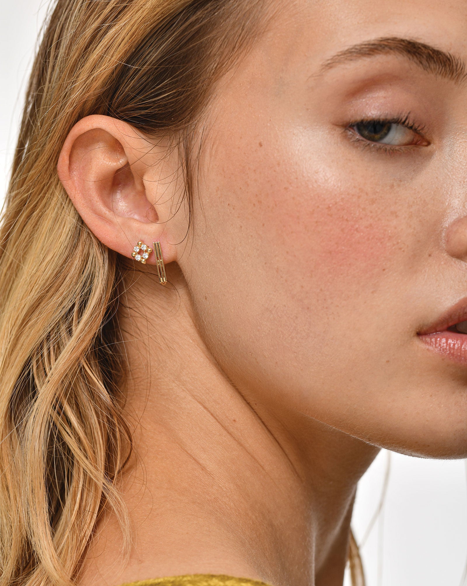 Zirconia Beaded Cluster Studs