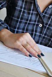 Frame-Plated Stone Beaded Ring