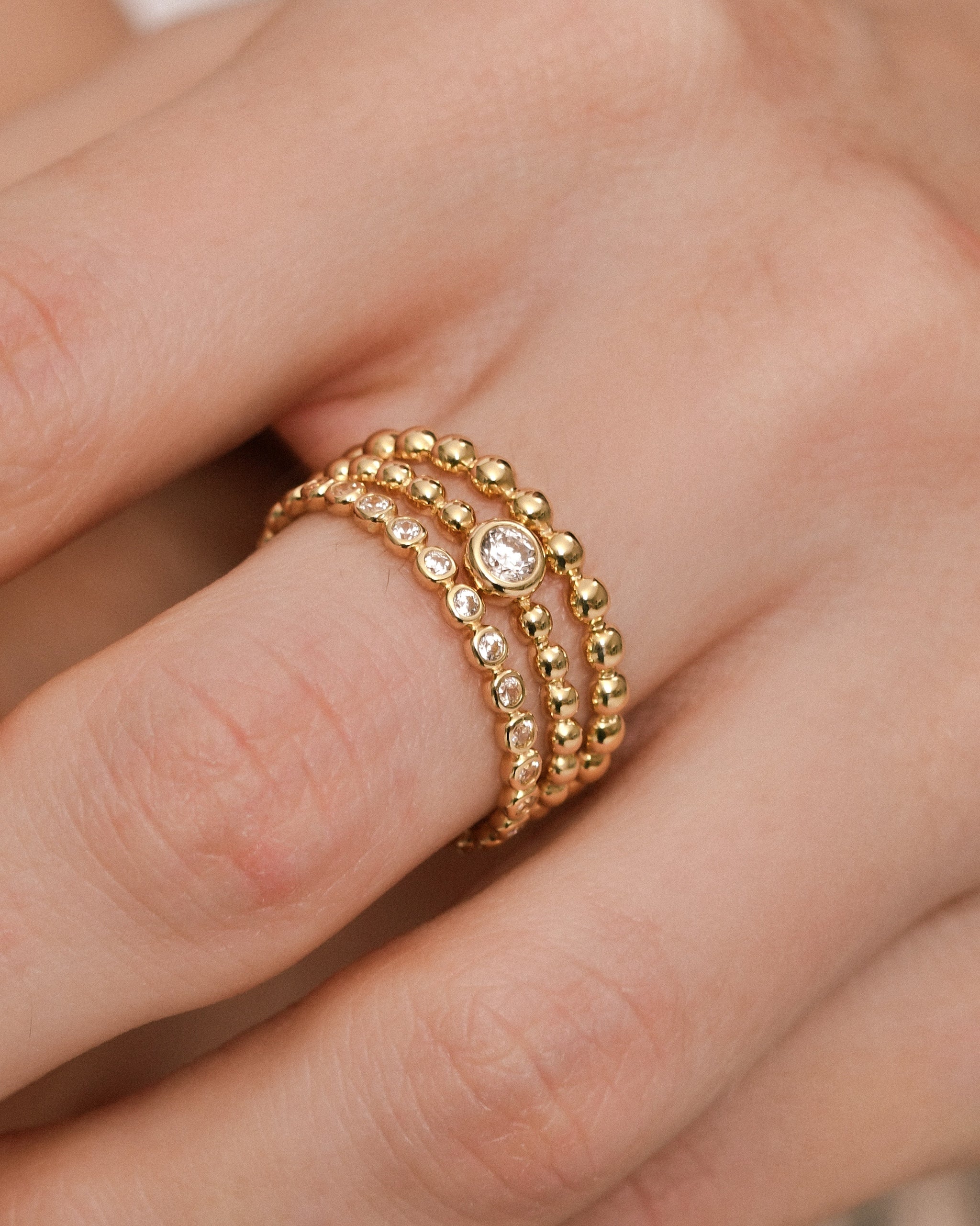 Solitaire Bead Ring
