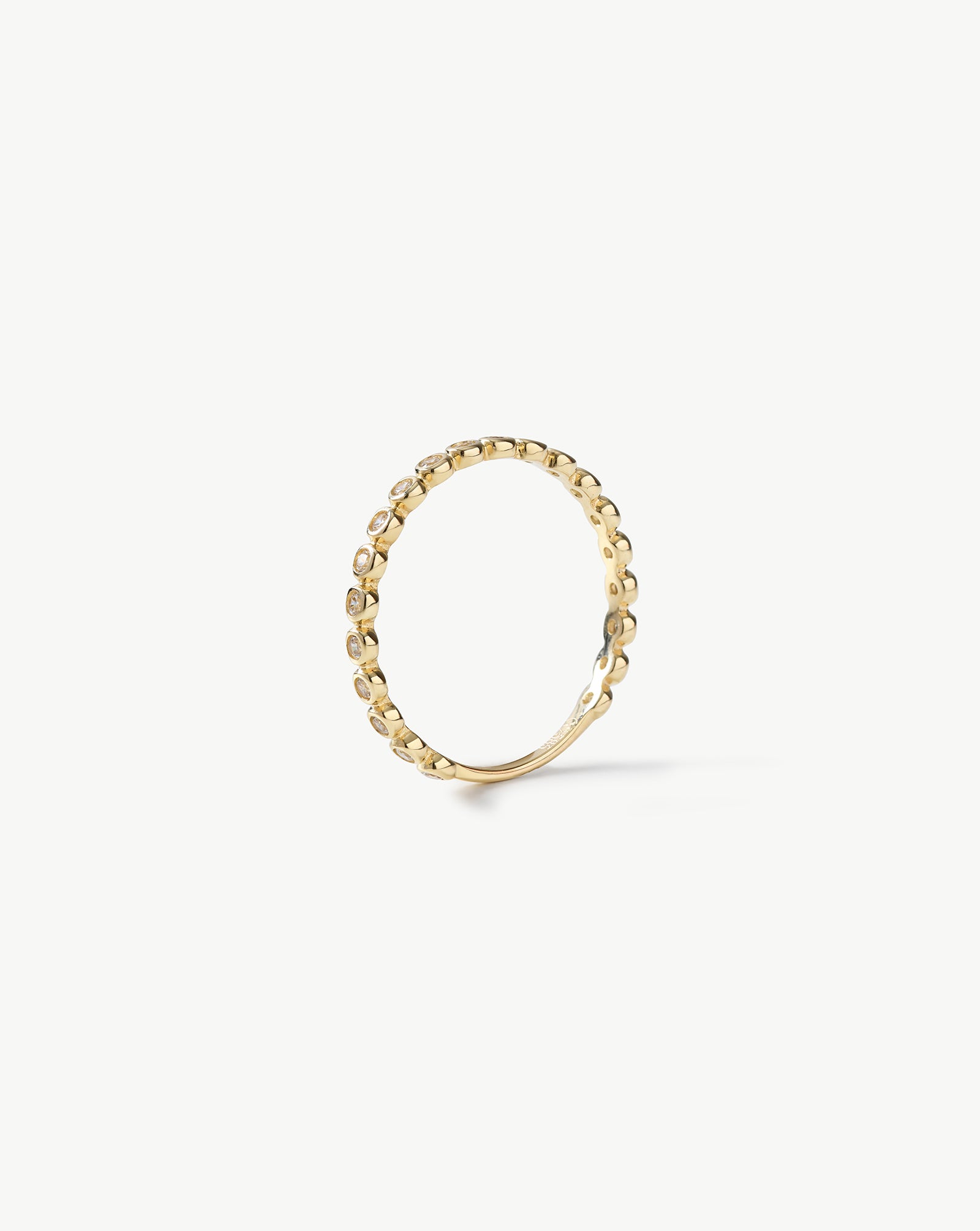 Frame-Plated Stone Beaded Ring