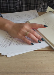 Frame-Plated Stone Beaded Ring